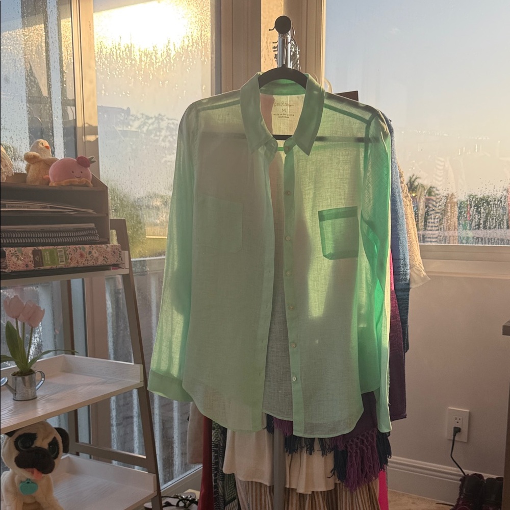Lilly Pulitzer Mint Green Button Down Shirt